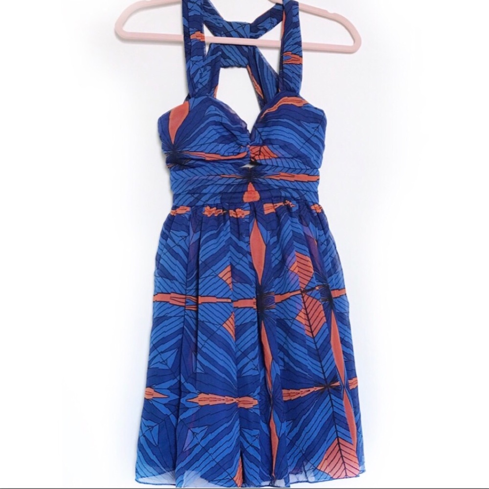 Xoxo Blue Printed Cocktail Dress - Size 1-2